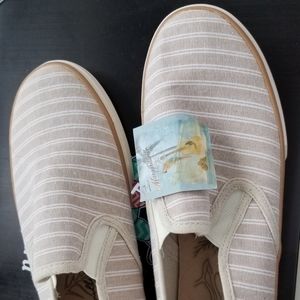 Margaritaville Sz 9 Slip On Sneaker NWT Tan Stripe
